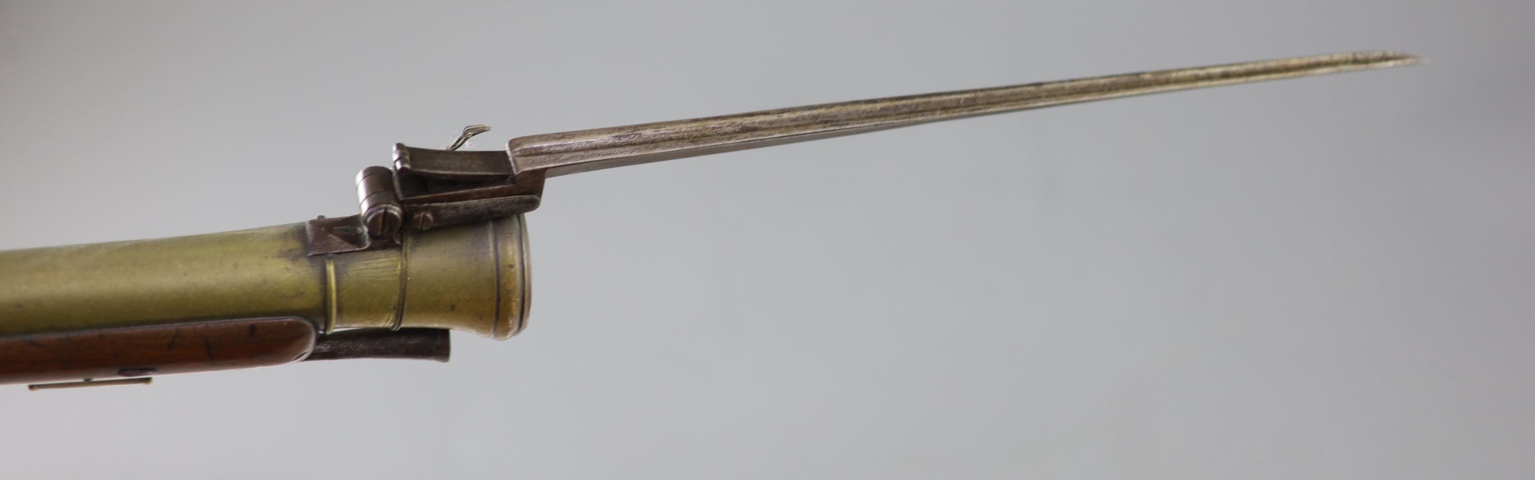 A late 18th century brass barrelled flintlock blunderbuss, by Jones, length 30in.